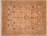 handmade Traditional Tabriz Beige Green Hand Knotted RECTANGLE 100% WOOL area rug 6x9