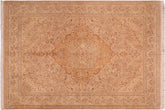 handmade Traditional Sparow Taupe Gold Hand Knotted RECTANGLE 100% WOOL area rug 6x9