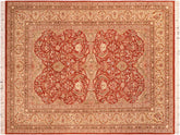 handmade Traditional Lahore Rust Beige Hand Knotted RECTANGLE 100% WOOL area rug 6x9
