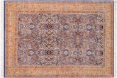 handmade Transitional Tabriz Blue Beige Hand Knotted RECTANGLE 100% WOOL area rug 6x9