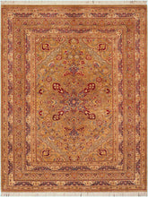 handmade Traditional Regular Brown Gold Hand Knotted RECTANGLE 100% WOOL area rug 6x9