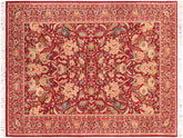 handmade Traditional Nagi Red Beige Hand Knotted RECTANGLE 100% WOOL area rug 6x9