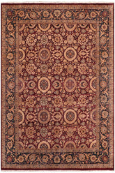 Traditional Agra Tabriz Septembe Aubergine Blue Hand Knotted Area rugs 8X10