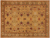handmade Traditional Antique Gold Olive Green Hand Knotted RECTANGLE 100% WOOL area rug 9x12