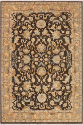 handmade Traditional Kafkaz Charcoal Brown Hand Knotted RECTANGLE 100% WOOL area rug 9X11