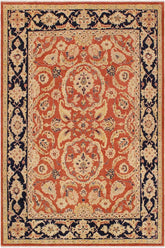 handmade Traditional Kafkaz Rust Blue Hand Knotted RECTANGLE 100% WOOL area rug 9X12