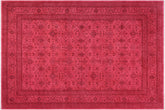 handmade Over Dyed Kafkaz Hot Pink Hot Pink Hand Knotted RECTANGLE 100% WOOL area rug 8' x 10'