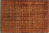 handmade Modern Vintage Rust Brown Hand Knotted RECTANGLE 100% WOOL area rug 8' x 11'