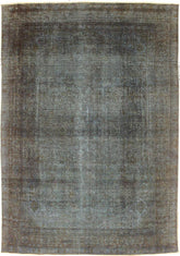 handmade Vintage Vintage Blue Brown Hand Knotted RECTANGLE 100% WOOL area rug 8x11