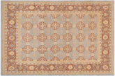 handmade Transitional Kafkaz Lt. Blue Brown Hand Knotted RECTANGLE 100% WOOL area rug 9' x 12'
