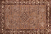 handmade Traditional Persian Lt. Brown Ivory Hand Knotted RECTANGLE 100% WOOL area rug 8x11