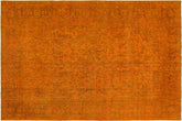 handmade Modern Vintage Orange Brown Hand Knotted RECTANGLE 100% WOOL area rug 8' x 11'