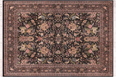 handmade Traditional Nagi Black Black Hand Knotted RECTANGLE 100% WOOL area rug 9x12