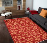 handmade Transitional Kafkaz Red Gold Hand Knotted RECTANGLE 100% WOOL area rug 6 x 9