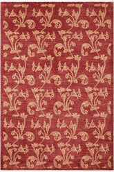 handmade Transitional Kafkaz Red Gold Hand Knotted RECTANGLE 100% WOOL area rug 6X9