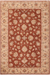handmade Traditional Kafkaz Rust Tan Hand Knotted RECTANGLE 100% WOOL area rug 6X9
