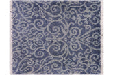 handmade Transitional Modern Blue Ivory Hand Knotted RECTANGLE 100% WOOL area rug 2' x 2'
