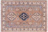 handmade Traditional Kafkaz Brown Ivory Hand Knotted RECTANGLE 100% WOOL area rug 2' x 3'