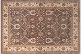handmade Transitional Kafkaz Grayish Gre Ivory Hand Knotted RECTANGLE 100% WOOL area rug 10' x 14'