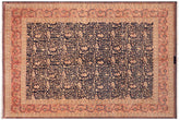handmade Transitional Harriss Blue Rose Hand Knotted RECTANGLE 100% WOOL area rug 8 x 10