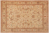 handmade Traditional Kafkaz Tan Blue Hand Knotted RECTANGLE 100% WOOL area rug 9x11