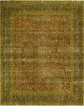 handmade Vintage Vintage Rust Blue Hand Knotted RECTANGLE 100% WOOL area rug 10x13