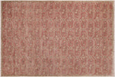 handmade Modern Kafkaz Pink Green Hand Knotted RECTANGLE 100% WOOL area rug 6' x 9'