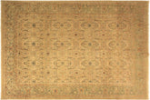 Traditional Qaseem Bond Shea Tan Green Hand Knotted Area rugs 10X14