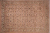 handmade Transitional Qaseem Bond Tan Green Hand Knotted RECTANGLE 100% WOOL area rug 10 x 14