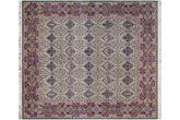 handmade Transitional Bakhtair Green Blue Hand Knotted RECTANGLE 100% WOOL area rug 8x9