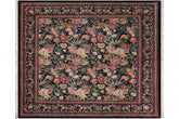 handmade Transitional Gohar Black Black Hand Knotted SQUARE 100% WOOL area rug 8x8