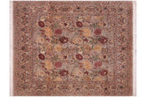 handmade Transitional Morris Gray Gray Hand Knotted SQUARE 100% WOOL area rug 8x8