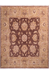 handmade Traditional Kafkaz Brown Lt. Green Hand Knotted SQUARE 100% WOOL area rug 6X6