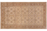 handmade Transitional Lahore Ivory Lt. Brown Hand Knotted RECTANGLE 100% WOOL area rug 6' x 12'