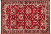 handmade Transitional Gulzar Red Blue Hand Knotted RECTANGLE 100% WOOL area rug 6x9