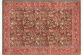 handmade Traditional Gulshan Green Pink Hand Knotted RECTANGLE 100% WOOL area rug 6x9