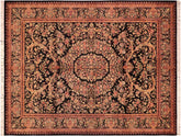 handmade Medallion, Traditional Tamour Black Gold Hand Knotted RECTANGLE 100% WOOL area rug 6x9