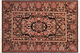 handmade Traditional Abusson Black Pink Hand Knotted RECTANGLE 100% WOOL area rug 6x9