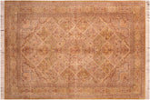 handmade Traditional Gulab Taupe Green Hand Knotted RECTANGLE 100% WOOL area rug 6x9