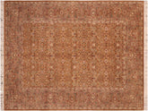 handmade Traditional Gold Brown Hand Knotted RECTANGLE 100% WOOL area rug 6x9