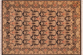 handmade Transitional Tulip Black Red Hand Knotted RECTANGLE 100% WOOL area rug 6x9