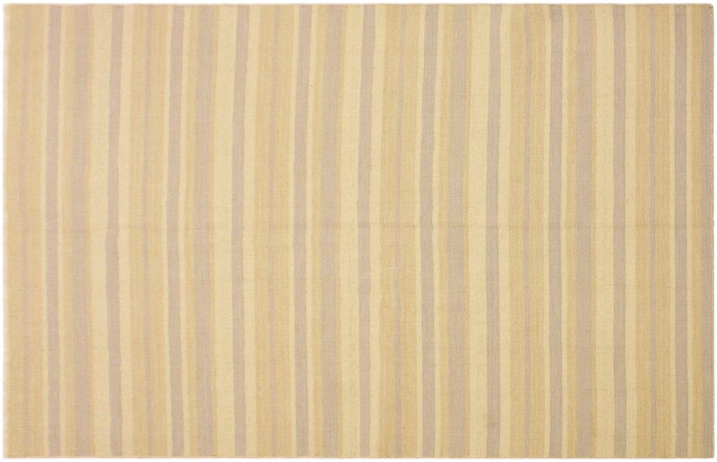 Flat Weave Kilim, Antique, Navaho, Vintage, Handmade, Modern Kilim Bluish Gray Tan Hand-Woven Rectangle 100% Wool Area Rug 5 x 8