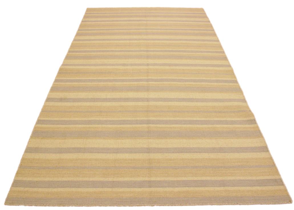 Flat Weave Kilim, Antique, Navaho, Vintage, Handmade, Modern Kilim Bluish Gray Tan Hand-Woven Rectangle 100% Wool Area Rug 5 x 8