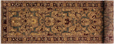 handmade Transitional Kafkaz Dark Tan Drk. Red Hand Knotted RUNNER 100% WOOL area rug 4' x 13'