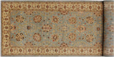 handmade Traditional Kafkaz Blue Gold Hand Knotted RUNNER 100% WOOL area rug 4X11