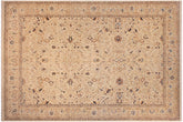 handmade Transitional Tabriz Taupe Blue Hand Knotted RECTANGLE 100% WOOL area rug 9 x 12