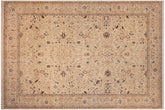 handmade Transitional Tabriz Taupe Blue Hand Knotted RECTANGLE 100% WOOL area rug 9x12