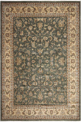 handmade Transitional Design Green Tan Hand Knotted RECTANGLE 100% WOOL area rug 12'X15'