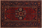 handmade Geometric Antique Kafkaz Red Blue Hand Knotted RECTANGLE 100% WOOL area rug 5x7