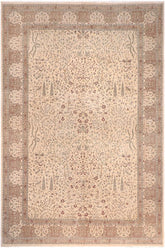 handmade Traditional Design Ivory Tan Hand Knotted RECTANGLE 100% WOOL area rug 12'X18'